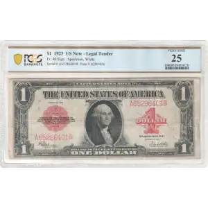 $1 1923 Small Red, scalloped Legal Tender Issues 40 (2)