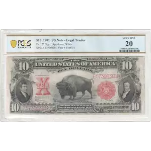 $10  Small Red, scalloped Legal Tender Issues 122 (2)