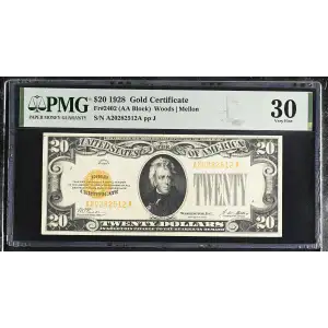 $20 1928 gold seal. Small Size Gold Certificates 2402