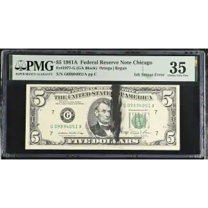 $5 1981-A.  Small Size $5 Federal Reserve Notes 1977-G