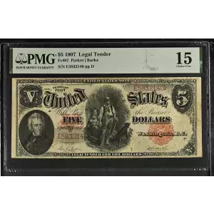 $5  Small Red, scalloped Legal Tender Issues 87