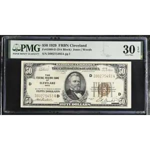 $50 1929 brown seal Small Federal Reserve Bank Notes 1880-D