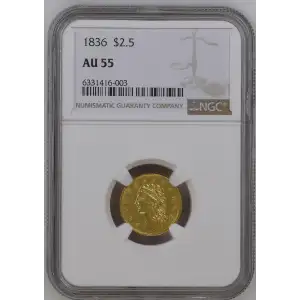 Quarter Eagles---Classic Head, 1834-1839 -Gold- 2.5 Dollar (2)