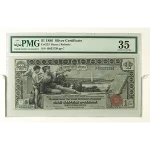 $1 1896 Small Red with rays Silver Certificates 225