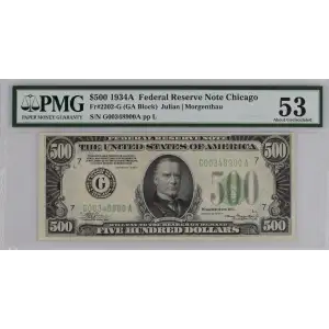 $500 1934-A.  High Denomination Notes 2202-G (2)