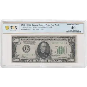 $500 1934-A.  High Denomination Notes 2202-B (2)