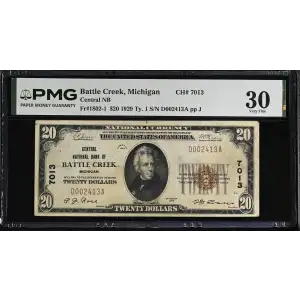 $20 1929 small brown seal. Small National Bank Notes 1802-1 (2)