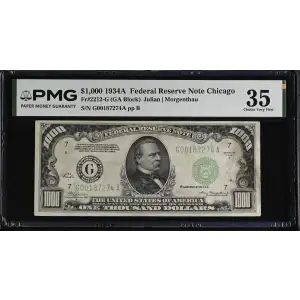 $1,000 1934-A.  High Denomination Notes 2212-G (2)