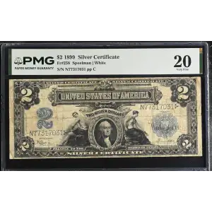 $2 1899 Blue Silver Certificates 258 (2)