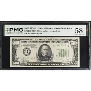 $500 1934-A.  High Denomination Notes 2202-B (2)