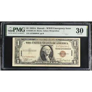 $1 1935-A brown seal Emergency Notes Issued During WW2 2300