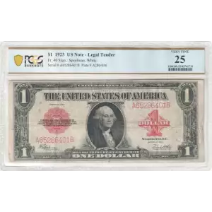 $1 1923 Small Red, scalloped Legal Tender Issues 40 (2)