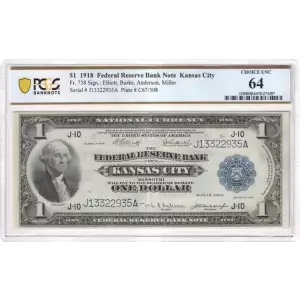 $1 1918  Federal Reserve Bank Notes 738 (2)