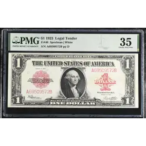 $1 1923 Small Red, scalloped Legal Tender Issues 40